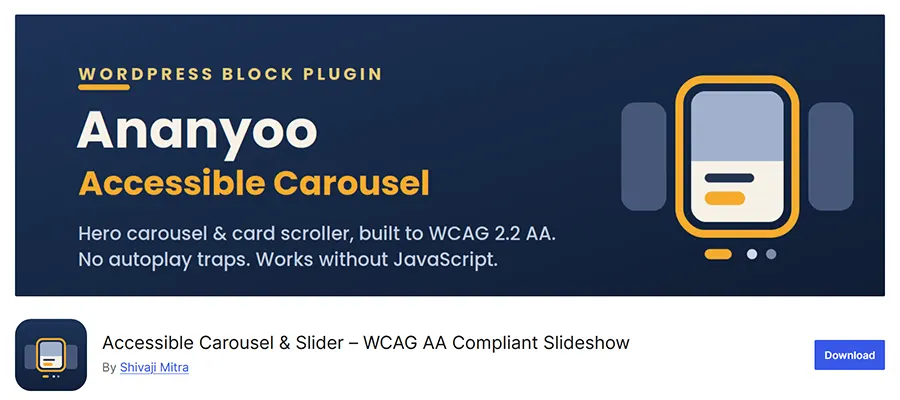 Accessible Carousel WordPress Plugin