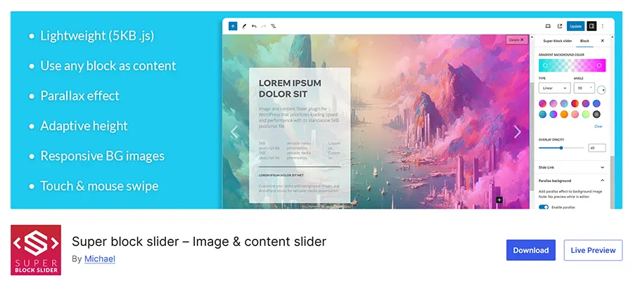 Super Block Slider WordPress Plugin