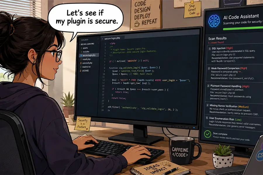 AI tools can scan your site's code for security and performance issues