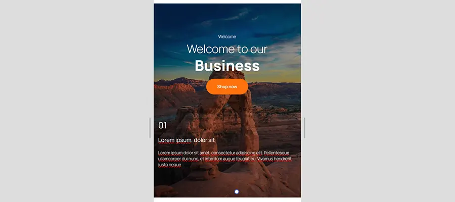 Mobile preview mode hides the desktop version.